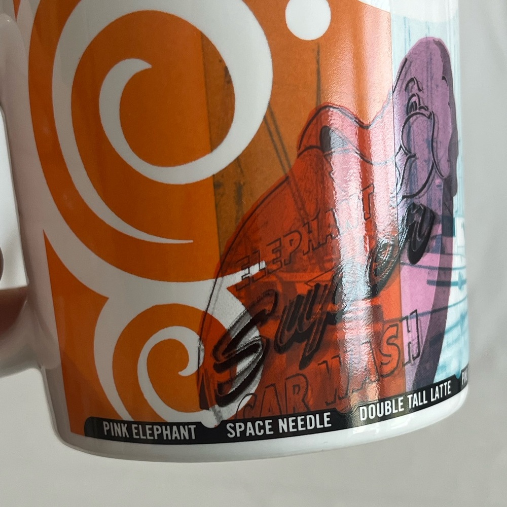 Starbucks Seattle 20oz Mug 1999 Vintage Y2K - Ceramic White/Blue/Orange - Picture 9 of 10